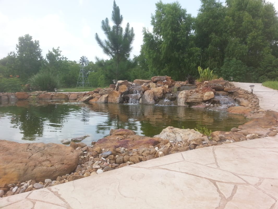 Large Backyard Ponds are Perfect for Koi and other Fish in Austin and Central Texas